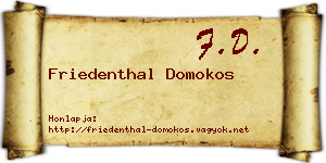 Friedenthal Domokos névjegykártya