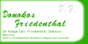 domokos friedenthal business card